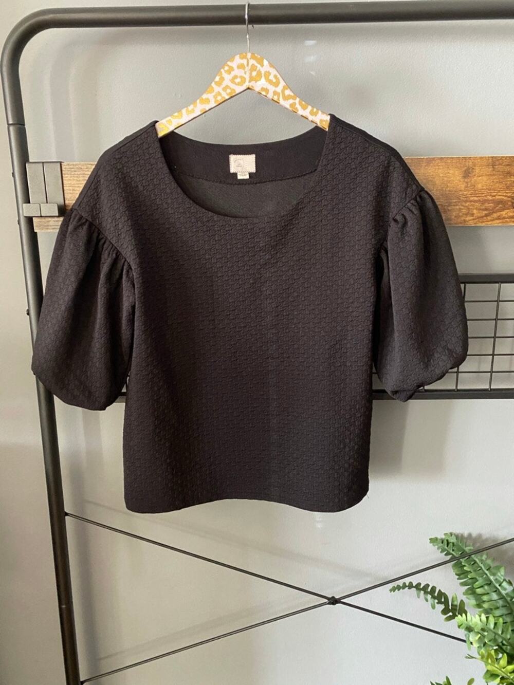 Anthropologie Postage Stamp Black Top | XS